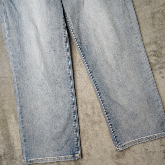 Judy Blue Jeans Womens 29 Blue Wide Leg Cropped Button Fly Medium‎ Stretch Denim - Picture 6 of 16